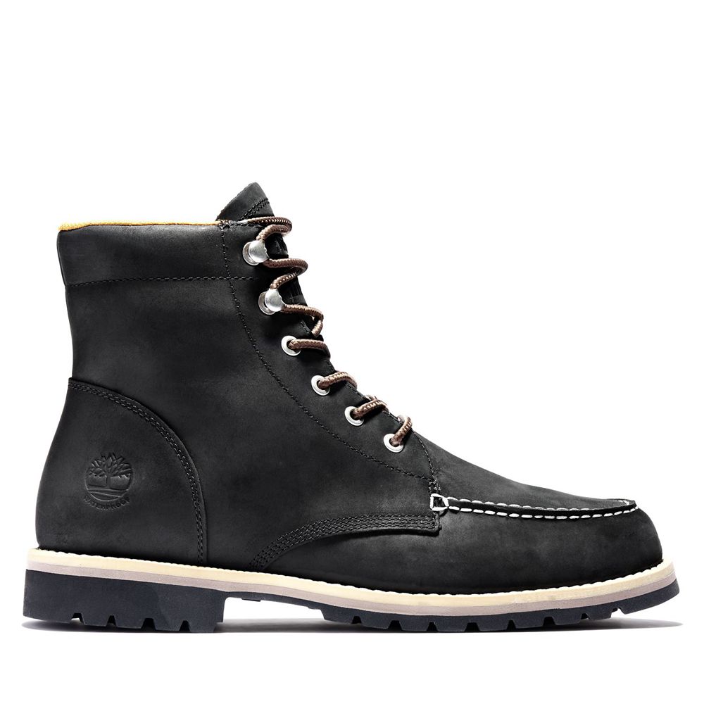 Bocanci De Zapada Timberland Barbati Negrii - Redwood Falls Waterproof Moc-Toe - Romania - ICSXVR256